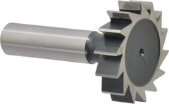 Interstate - 1-1/2" Diam x 3/8" Face Width, High Speed Steel, 16 Teeth, Shank Connection Woodruff Keyseat Cutter - Uncoated, 2-3/8" OAL x 1/2" Shank, Straight Teeth, ANSI 1212, Old Standard G - Apex Tool & Supply