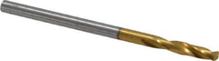 Guhring - #41 130° Parabolic Flute Cobalt Screw Machine Drill Bit - TiN Finish, Right Hand Cut, 14mm Flute Length, 43mm OAL, Standard Point, Straight Shank - Apex Tool & Supply