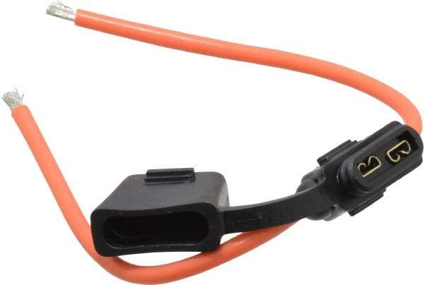 Ferraz Shawmut - 30 Amp AF Black Automotive Fuse Holder - 32 Volt, Orange #12 Wire - Apex Tool & Supply