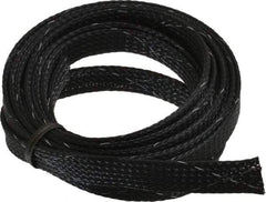 Techflex - Black/White Braided Expandable Cable Sleeve - 10' Coil Length, -103 to 257°F - Apex Tool & Supply