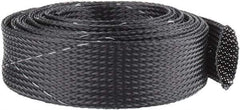 Techflex - Black/White Braided Expandable Cable Sleeve - 10' Coil Length, -103 to 257°F - Apex Tool & Supply