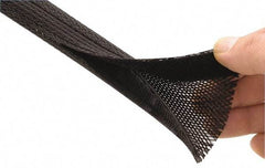 Techflex - Black Braided Cable Sleeve - 100' Coil Length, -103 to 257°F - Apex Tool & Supply