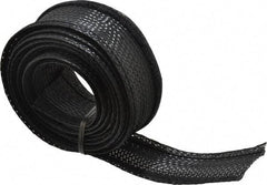 Techflex - Black Braided Cable Sleeve - 10' Coil Length, -103 to 257°F - Apex Tool & Supply