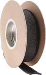 Techflex - Black Braided Cable Sleeve - 25' Coil Length, -103 to 257°F - Apex Tool & Supply