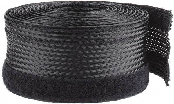 Techflex - Black Braided Cable Sleeve - 10' Coil Length, -103 to 257°F - Apex Tool & Supply