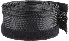 Techflex - Black Braided Cable Sleeve - 10' Coil Length, -103 to 257°F - Apex Tool & Supply