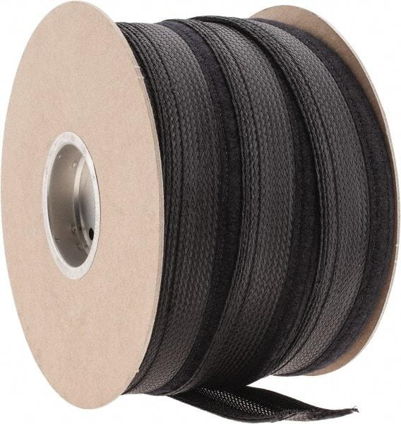 Techflex - Black Braided Cable Sleeve - 100' Coil Length, -103 to 257°F - Apex Tool & Supply