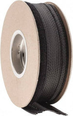 Techflex - Black Braided Cable Sleeve - 25' Coil Length, -103 to 257°F - Apex Tool & Supply