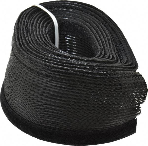 Techflex - Black Braided Cable Sleeve - 10' Coil Length, -103 to 257°F - Apex Tool & Supply