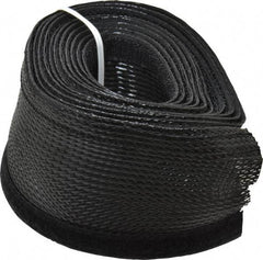 Techflex - Black Braided Cable Sleeve - 10' Coil Length, -103 to 257°F - Apex Tool & Supply