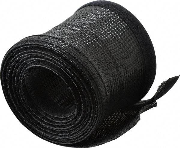 Techflex - Black Braided Cable Sleeve - 10' Coil Length, -103 to 257°F - Apex Tool & Supply