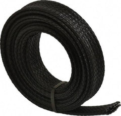 Techflex - Black Braided Expandable Cable Sleeve - 10' Coil Length, -103 to 257°F - Apex Tool & Supply