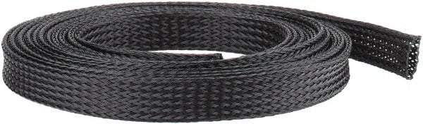 Techflex - Black Braided Expandable Cable Sleeve - 10' Coil Length, -103 to 257°F - Apex Tool & Supply
