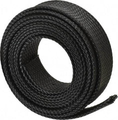 Techflex - Black Braided Expandable Cable Sleeve - 10' Coil Length, -103 to 257°F - Apex Tool & Supply