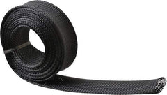 Techflex - Black Braided Expandable Cable Sleeve - 10' Coil Length, -103 to 257°F - Apex Tool & Supply