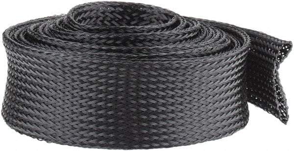 Techflex - Black Braided Expandable Cable Sleeve - 10' Coil Length, -103 to 257°F - Apex Tool & Supply