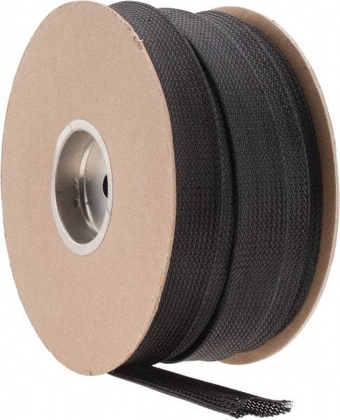 Techflex - Black Braided Expandable Cable Sleeve - 200' Coil Length, -103 to 257°F - Apex Tool & Supply