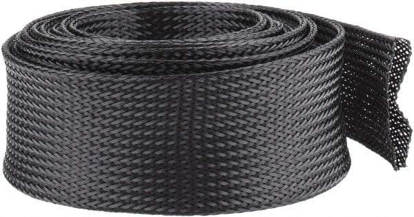 Techflex - Black Braided Expandable Cable Sleeve - 10' Coil Length, -103 to 257°F - Apex Tool & Supply