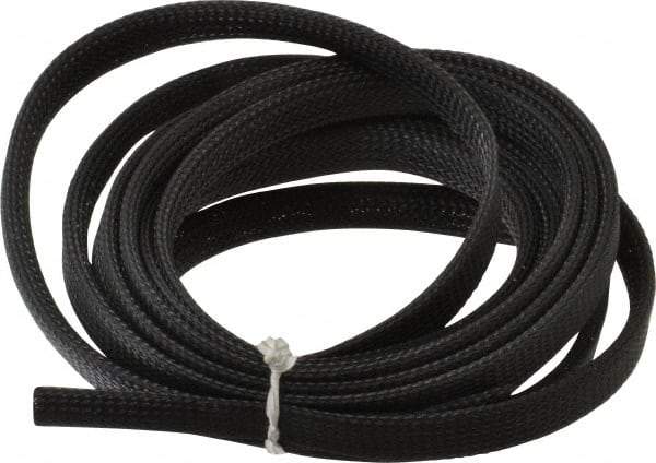 Techflex - Black Braided Expandable Cable Sleeve - 10' Coil Length, -103 to 257°F - Apex Tool & Supply