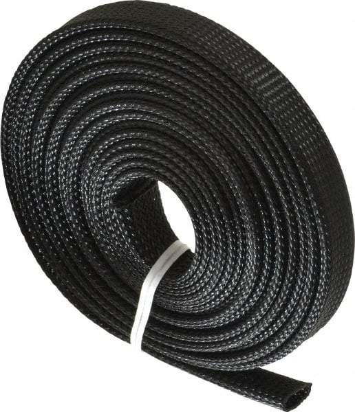 Techflex - Black Braided Expandable Cable Sleeve - 10' Coil Length, -103 to 257°F - Apex Tool & Supply