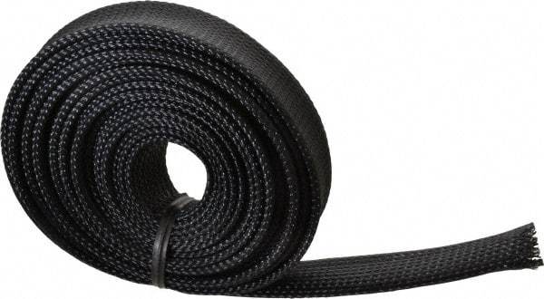 Techflex - Black Braided Expandable Cable Sleeve - 10' Coil Length, -103 to 257°F - Apex Tool & Supply