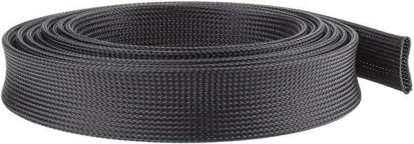 Techflex - Black Braided Expandable Cable Sleeve - 10' Coil Length, -103 to 257°F - Apex Tool & Supply