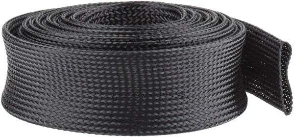 Techflex - Black Braided Expandable Cable Sleeve - 10' Coil Length, -103 to 257°F - Apex Tool & Supply