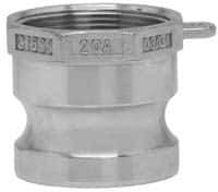 EVER-TITE Coupling Products - 4" Stainless Steel Cam & Groove Suction & Discharge Hose Male Adapter Female NPT Thread - Part A, 4" Thread, 100 Max psi - Apex Tool & Supply