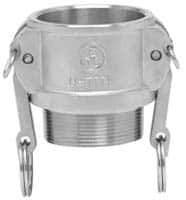 EVER-TITE Coupling Products - 1-1/2" Aluminum Cam & Groove Suction & Discharge Hose Female Coupler Male NPT Thread - Part B, 1-1/2" Thread, 250 Max psi - Apex Tool & Supply