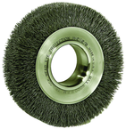 6" - Diameter Wide Face Crimped Wire Wheel; .0118" Stainless Steel Fill; 2" Arbor Hole - Apex Tool & Supply