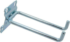 Triton - 3/16" Diam, 4" Long Double Arm Pegboard Hook - 4-3/8" Projection, 90° Bend, 3/4" Bend Length, Steel - Apex Tool & Supply