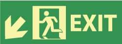 NMC - Exit, Plastic Exit Sign - 14" Wide x 5" High, Glow-in-the-Dark - Apex Tool & Supply