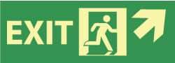 NMC - Exit, Pressure Sensitive Vinyl Exit Sign - 14" Wide x 5" High, Glow-in-the-Dark - Apex Tool & Supply