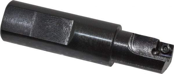 Cutting Tool Technologies - 5/8" Cut Diam, 0.28" Max Depth of Cut, 3/4" Shank Diam, 3" OAL, Indexable Square Shoulder Centercutting End Mill - SDEB 2.522, SDEH 2.522 Inserts, Flatted Shank, 90° Lead Angle - Apex Tool & Supply