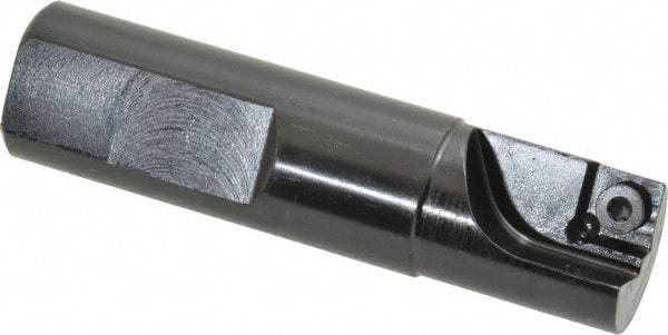 Cutting Tool Technologies - 3/4" Cut Diam, 0.34" Max Depth of Cut, 3/4" Shank Diam, 3" OAL, Indexable Square Shoulder Centercutting End Mill - SPEB 322, SPEH 322 Inserts, Flatted Shank, 90° Lead Angle - Apex Tool & Supply