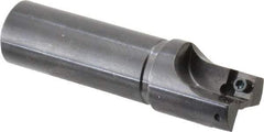 Cutting Tool Technologies - 7/8" Cut Diam, 0.28" Max Depth of Cut, 3/4" Shank Diam, 3" OAL, Indexable Square Shoulder Centercutting End Mill - SPEH 2.522 Inserts, Flatted Shank, 90° Lead Angle - Apex Tool & Supply