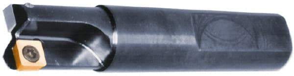 Cutting Tool Technologies - 1/2" Cut Diam, 0.22" Max Depth of Cut, 1/2" Shank Diam, 2.62" OAL, Indexable Square Shoulder End Mill - SPEH 222 Inserts, Weldon Shank, 90° Lead Angle - Apex Tool & Supply