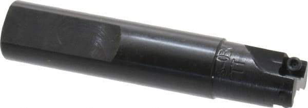 Cutting Tool Technologies - 5/8" Cut Diam, 0.22" Max Depth of Cut, 5/8" Shank Diam, 3.12" OAL, Indexable Square Shoulder End Mill - SPEH 222 Inserts, Weldon Shank, 90° Lead Angle - Apex Tool & Supply