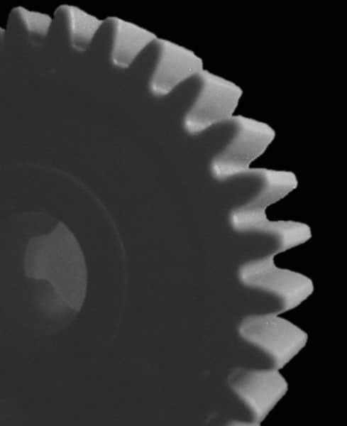 Made in USA - 32 Pitch, 9/16" Pitch Diam, 5/8" OD, 18 Tooth Spur Gear - 3/16" Face Width, 5/32" Bore Diam, 11/32" Hub Diam, 20° Pressure Angle, Acetal - Apex Tool & Supply