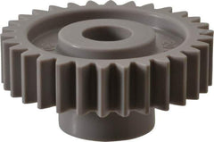 Made in USA - 20 Pitch, 1-1/2" Pitch Diam, 1.6" OD, 30 Tooth Spur Gear - 3/8" Face Width, 3/8" Bore Diam, 47/64" Hub Diam, 20° Pressure Angle, Acetal - Apex Tool & Supply