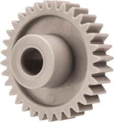 Made in USA - 20 Pitch, 1.6" Pitch Diam, 1.7" OD, 32 Tooth Spur Gear - 3/8" Face Width, 3/8" Bore Diam, 47/64" Hub Diam, 20° Pressure Angle, Acetal - Apex Tool & Supply