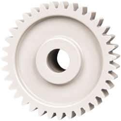 Made in USA - 20 Pitch, 1-3/4" Pitch Diam, 1.85" OD, 35 Tooth Spur Gear - 3/8" Face Width, 3/8" Bore Diam, 47/64" Hub Diam, 20° Pressure Angle, Acetal - Apex Tool & Supply