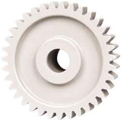 Made in USA - 20 Pitch, 1-3/4" Pitch Diam, 1.85" OD, 35 Tooth Spur Gear - 3/8" Face Width, 3/8" Bore Diam, 47/64" Hub Diam, 20° Pressure Angle, Acetal - Apex Tool & Supply