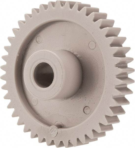 Made in USA - 20 Pitch, 2.1" Pitch Diam, 2.2" OD, 42 Tooth Spur Gear - 3/8" Face Width, 3/8" Bore Diam, 47/64" Hub Diam, 20° Pressure Angle, Acetal - Apex Tool & Supply