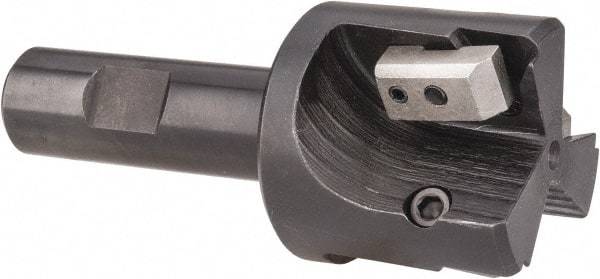 APT - 1-3/4" Cut Diam, 0.65" Max Depth of Cut, 3/4" Shank Diam, 3-7/8" OAL, Indexable Square Shoulder End Mill - TPC 32..., TPG 32., TPU 32. Inserts, Weldon Shank, 90° Lead Angle, Series Tri-Dex - Apex Tool & Supply