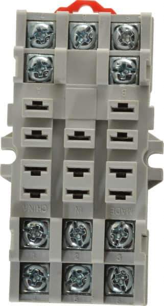 Eaton Cutler-Hammer - 11 Pins, 300 VAC, 15 Amp, Square Relay Socket - DIN Rail Mount, Panel Mount, Screw Clamp Terminal - Apex Tool & Supply