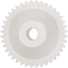 Made in USA - 48 Pitch, 1.666" Pitch Diam, 1-3/4" OD, 40 Tooth Spur Gear - 1/4" Face Width, 5/16" Bore Diam, 43/64" Hub Diam, 20° Pressure Angle, Acetal - Apex Tool & Supply