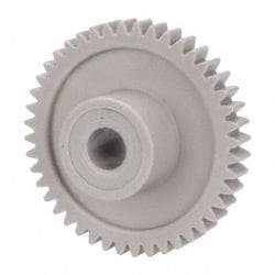 Made in USA - 32 Pitch, 1-3/8" Pitch Diam, 1-7/16" OD, 44 Tooth Spur Gear - 3/16" Face Width, 1/4" Bore Diam, 39/64" Hub Diam, 20° Pressure Angle, Acetal - Apex Tool & Supply