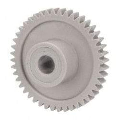 Made in USA - 32 Pitch, 1-3/8" Pitch Diam, 1-7/16" OD, 44 Tooth Spur Gear - 3/16" Face Width, 1/4" Bore Diam, 39/64" Hub Diam, 20° Pressure Angle, Acetal - Apex Tool & Supply