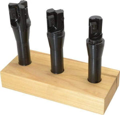 APT - 1 to 1-1/2" Cutting Diam, 3/4" Shank Diam, R8 Shank, Indexable Tridex End Mill Set - EM Carbide Toolholder, Series Tri-Dex - Apex Tool & Supply